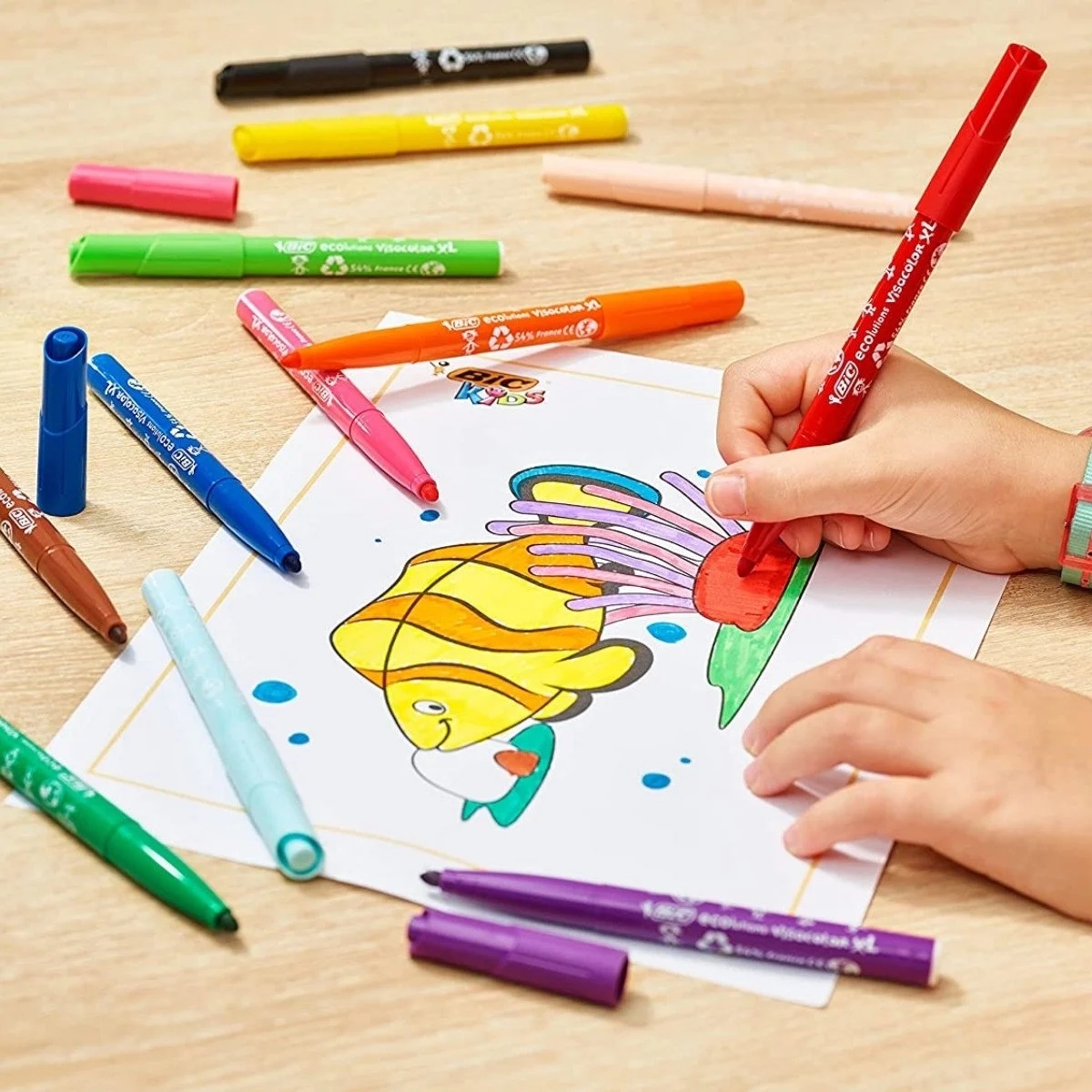 Bic Visa Yıkanabilir Jumbo Keçeli Boya Kalemi Seti 12 Renk Kutu