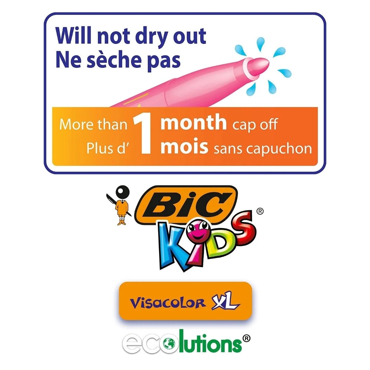 Bic Visa Yıkanabilir Jumbo Keçeli Boya Kalemi Seti 12 Renk Kutu