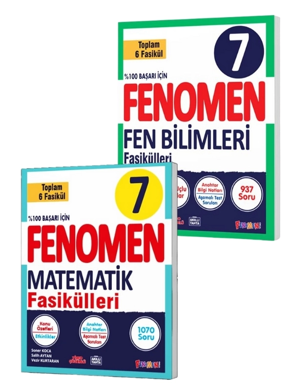 Fenomen 7.Sınıf Matematik Fasikül - Fen Fasikül Seti Soru Bankası Hediyeli