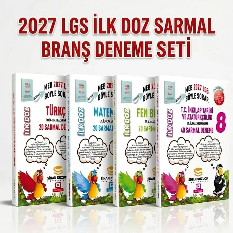 Sinan Kuzucu Yayınları 8. SINIF LGS - MEB BÖYLE SORAR SARMAL BRANŞ DENEME SETİ İlk Doz (2027-LGS)