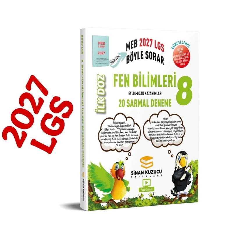 Sinan Kuzucu Yayınları 8. Sınıf | İlk Doz Sarmal Branş Denemeleri FEN BİLİMLERİ ( 2027 LGS )