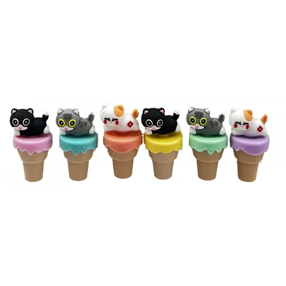 Taros Unick Color Kedi Dondurma 6’lı Fosforlu Kalem Seti 8056