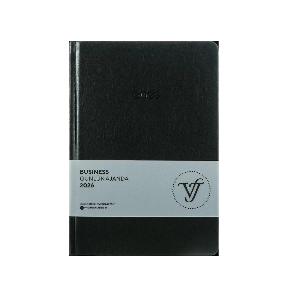 Victoria’s Journals Business Sert Kapak 17x24 2026 Günlük Ajanda Siyah 226-2372