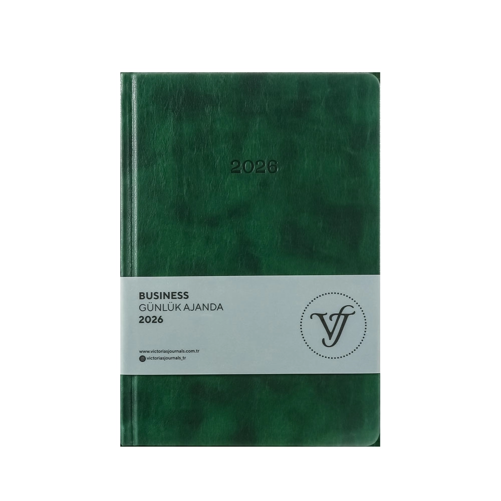 Victoria’s Journals Business Sert Kapak 17x24 2026 Günlük Ajanda Yeşil 226-2374