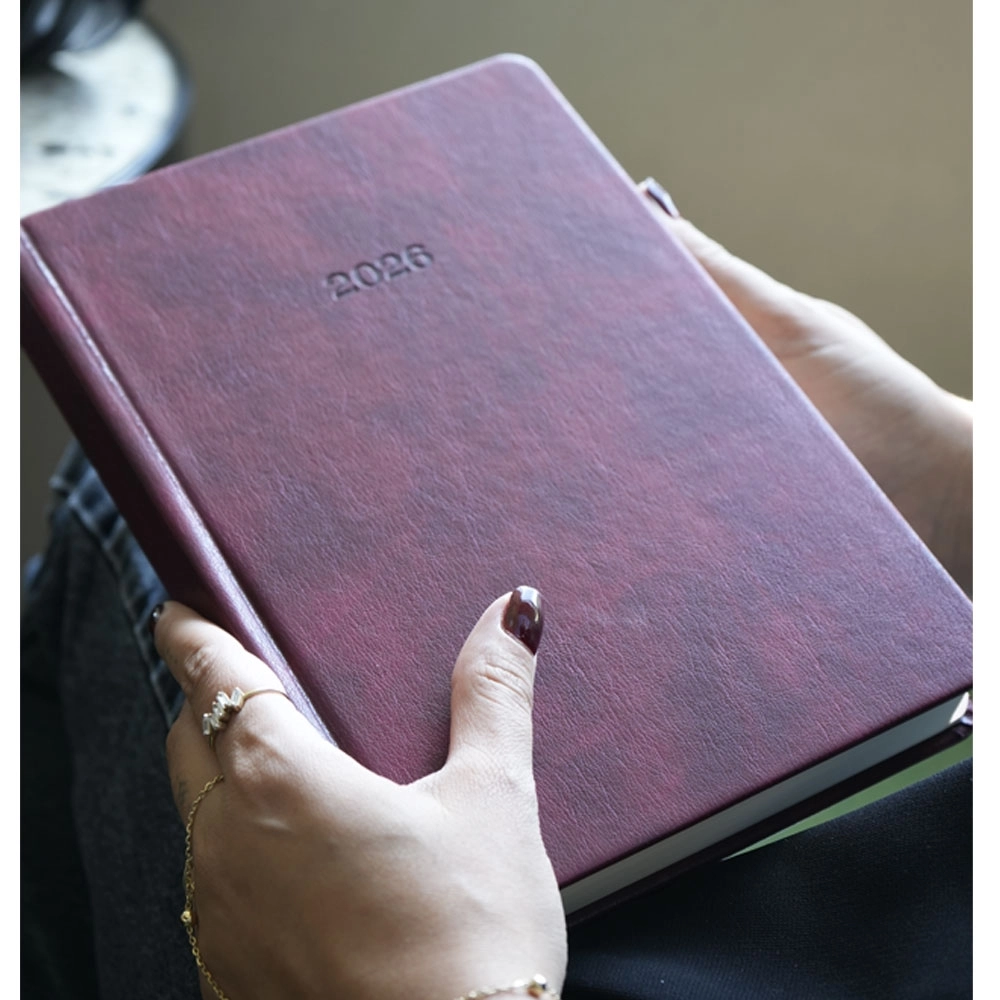 Victoria’s Journals Business Sert Kapak 17x24 2026 Günlük Ajanda Bordo 226-2375