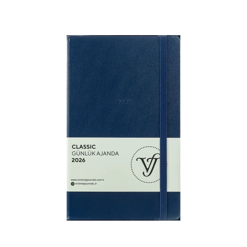 Victoria’s Journals Classic Sert Kapak 13x21 2026 Günlük Ajanda Lacivert 226-2379