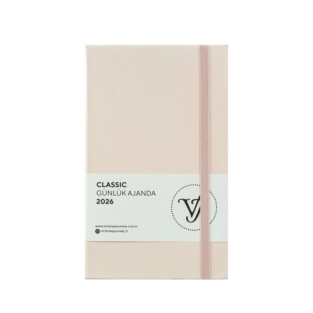 Victoria’s Journals Classic Sert Kapak 13x21 2026 Günlük Ajanda Pembe 226-2384