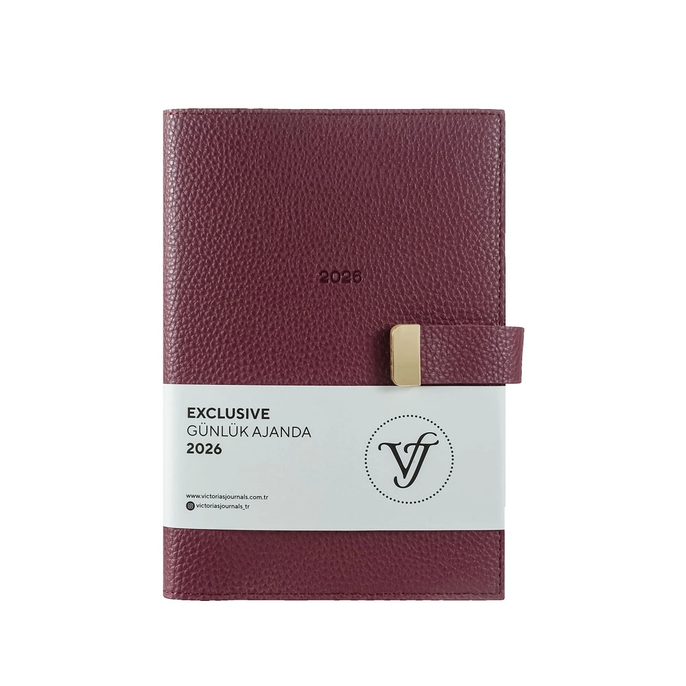 Victoria’s Journals Exclusive A5 2026 Günlük Ajanda Bordo 226-2388