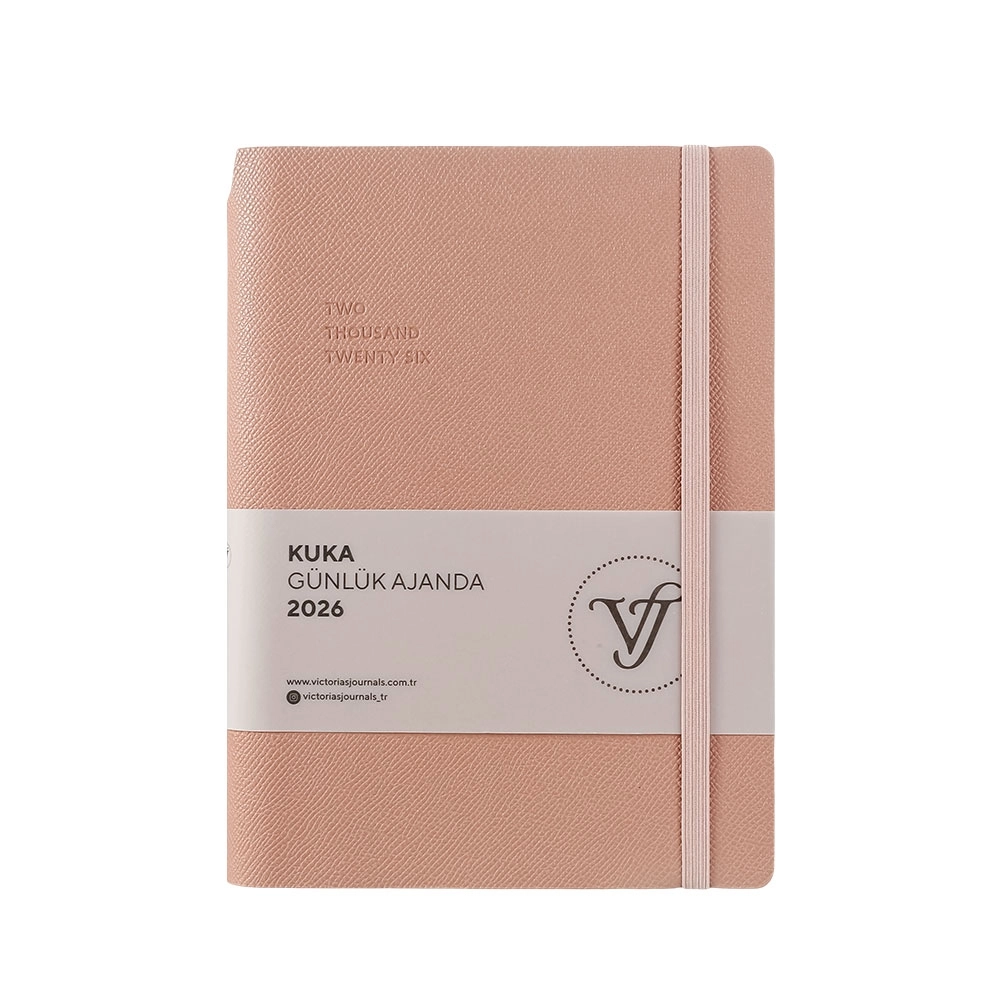Victoria’s Journals Kuka Esnek Kapak A5 2026 Günlük Ajanda Somon 226-2404