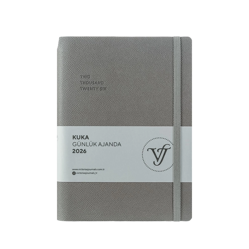 Victoria’s Journals Kuka Esnek Kapak A5 2026 Günlük Ajanda Gri 226-2406