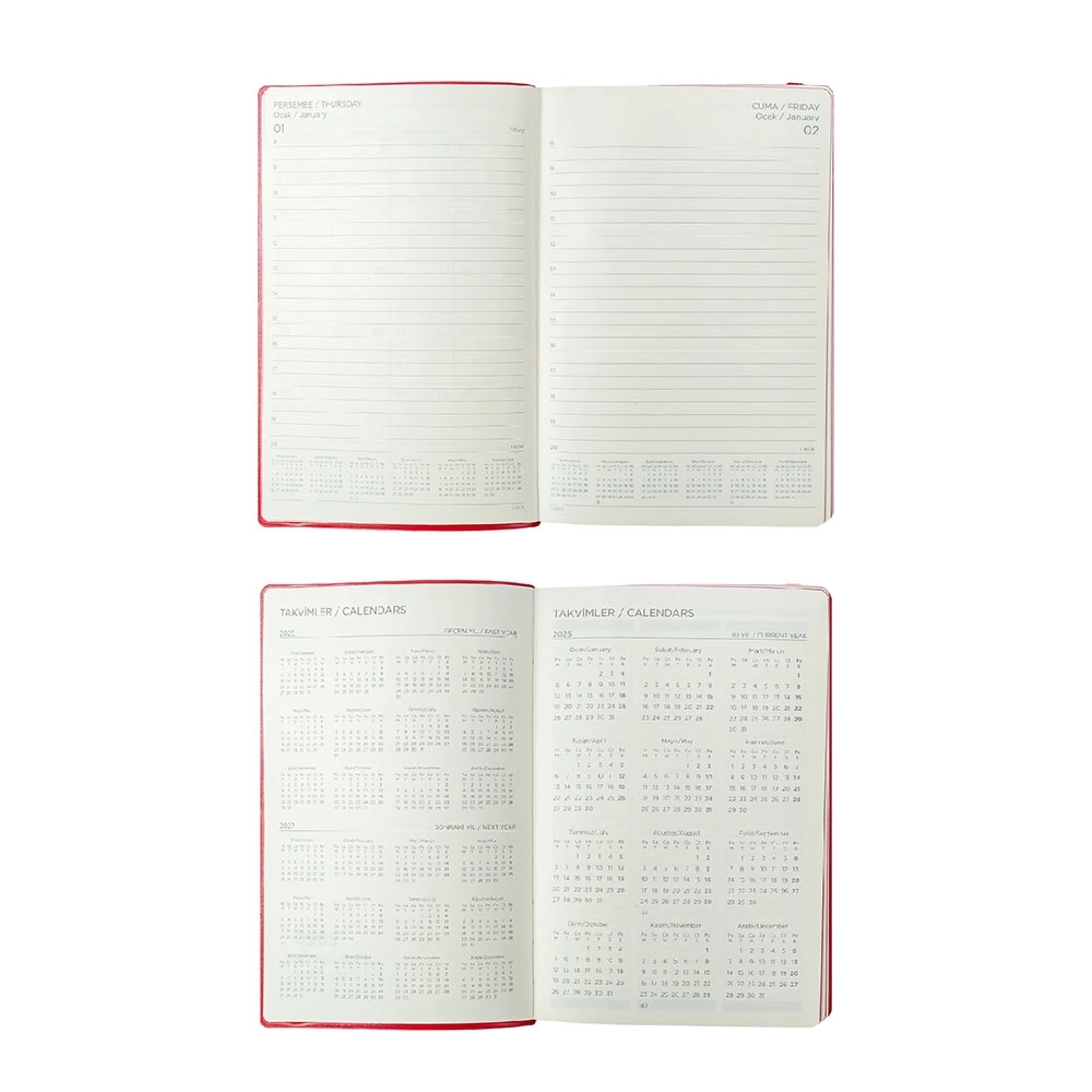 Victoria’s Journals Kuka Esnek Kapak A5 2026 Günlük Ajanda Fuşya 226-2407