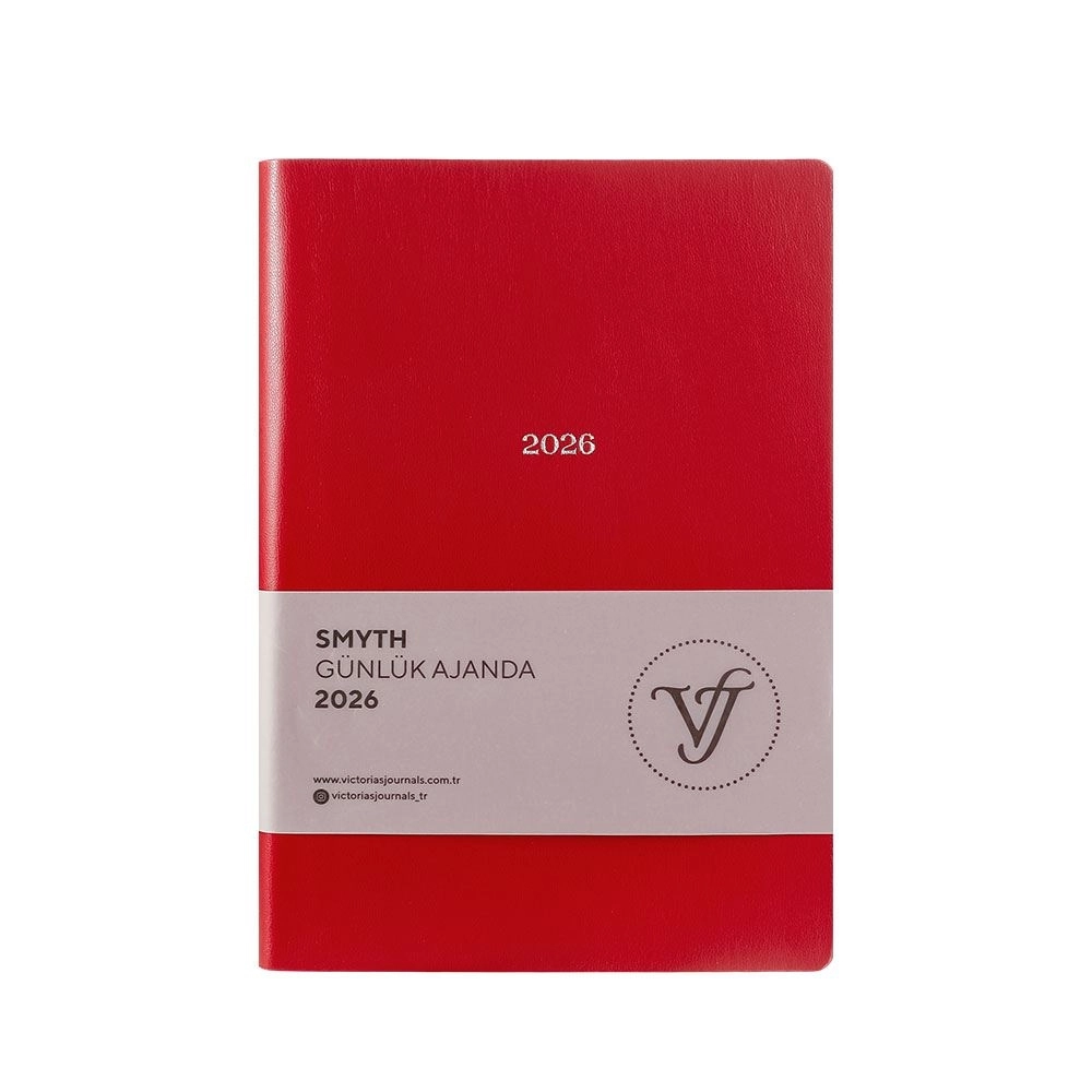 Victoria’s Journals Smyth Esnek Kapak A5 2026 Günlük Ajanda Kırmızı 226-2418