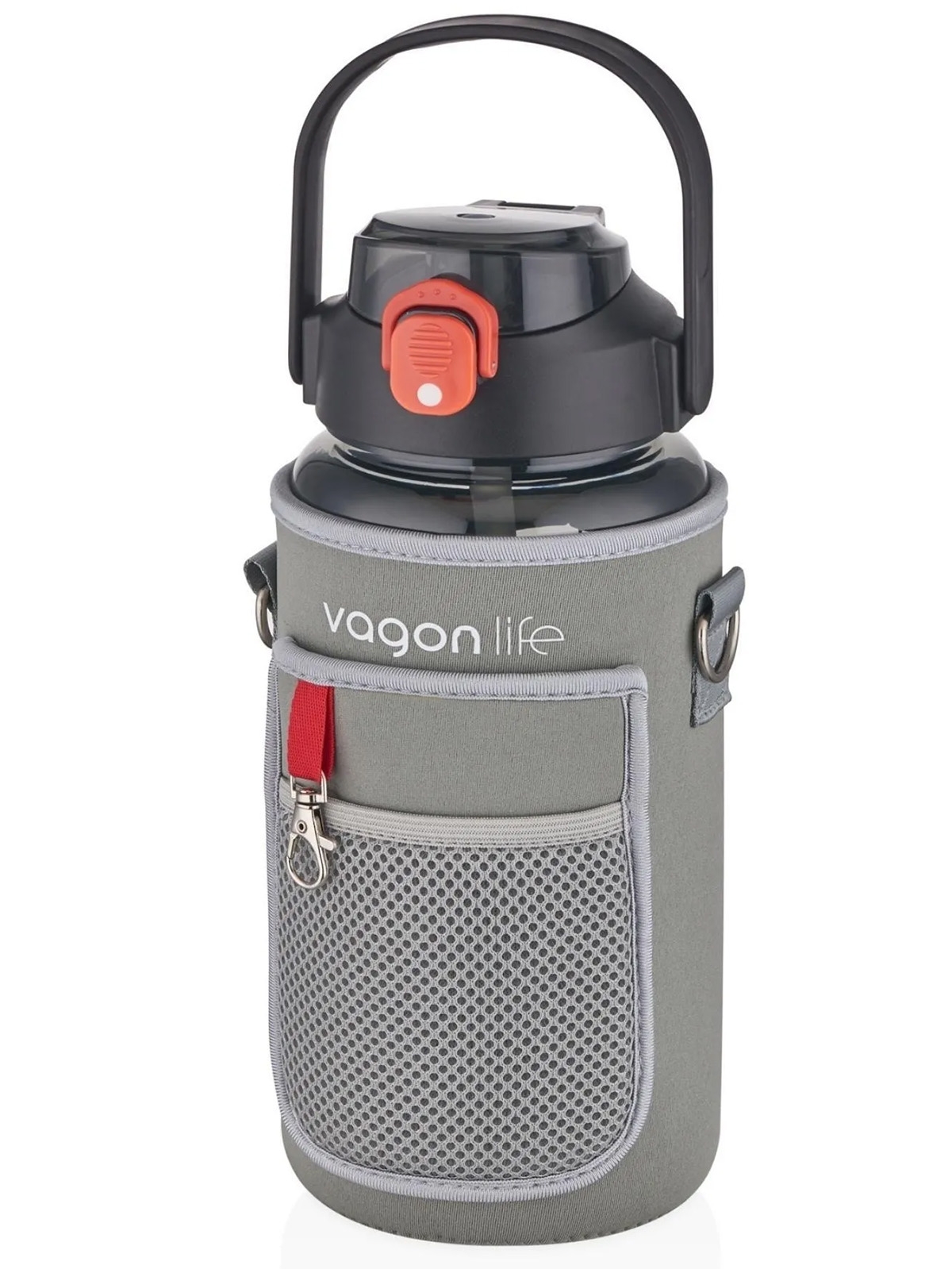 Vagonlife Tritan Kılıflı Pipetli Matara VGN2115 1500 ml Siyah