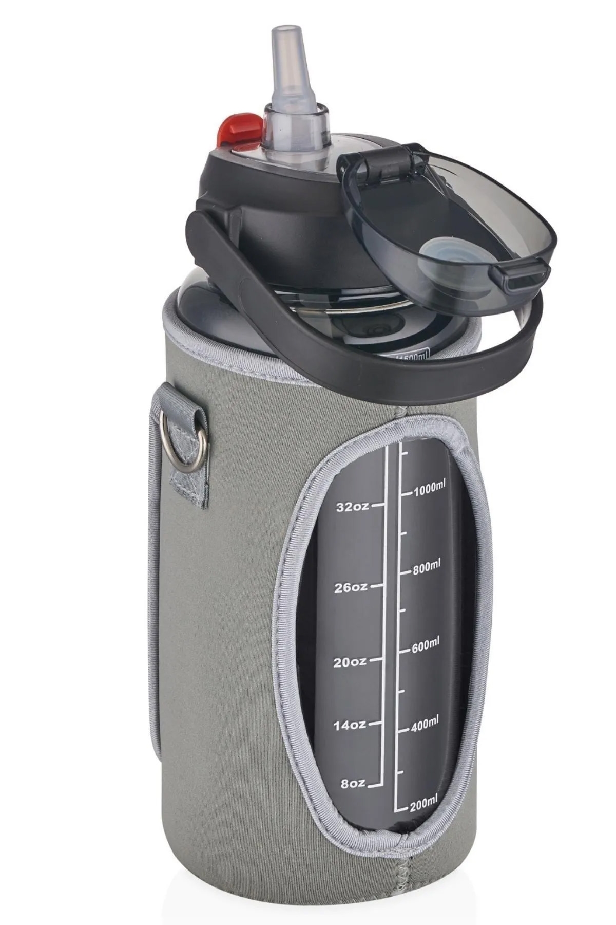 Vagonlife Tritan Kılıflı Pipetli Matara VGN2115 1500 ml Siyah