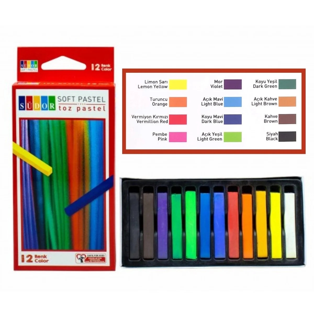 Südor Toz Pastel Boya 12 Renk