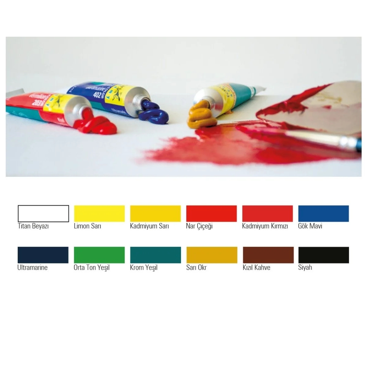 Fanart Academy Yağlı Boya Seti 12 Renk x 12ml Tüp Boya LV-F-1000.S12