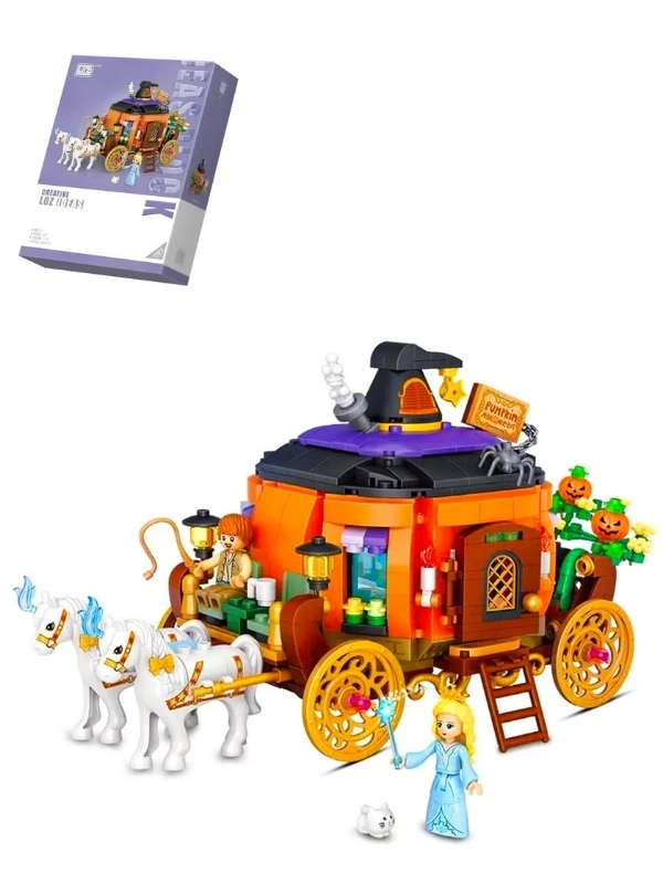 Vagon Life LOZ Creative Serisi Bal Kabağı Arabası Lego Seti 839 Parça Oyuncak Yapım Seti FFLZ-1134