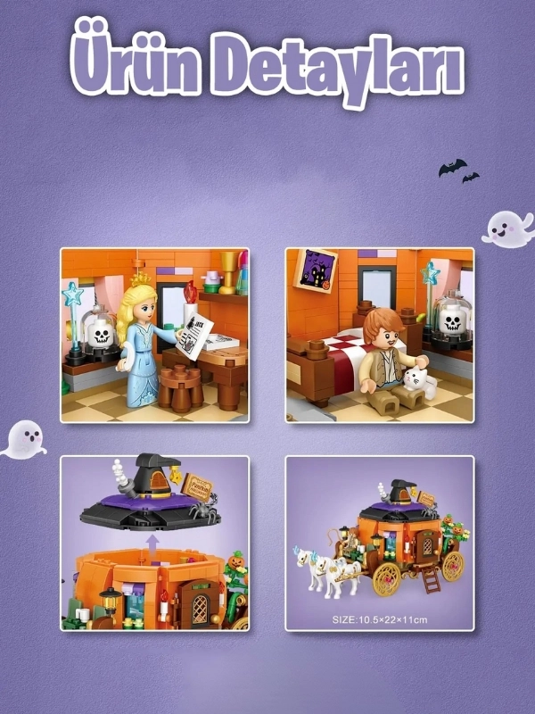 Vagon Life LOZ Creative Serisi Bal Kabağı Arabası Lego Seti 839 Parça Oyuncak Yapım Seti FFLZ-1134