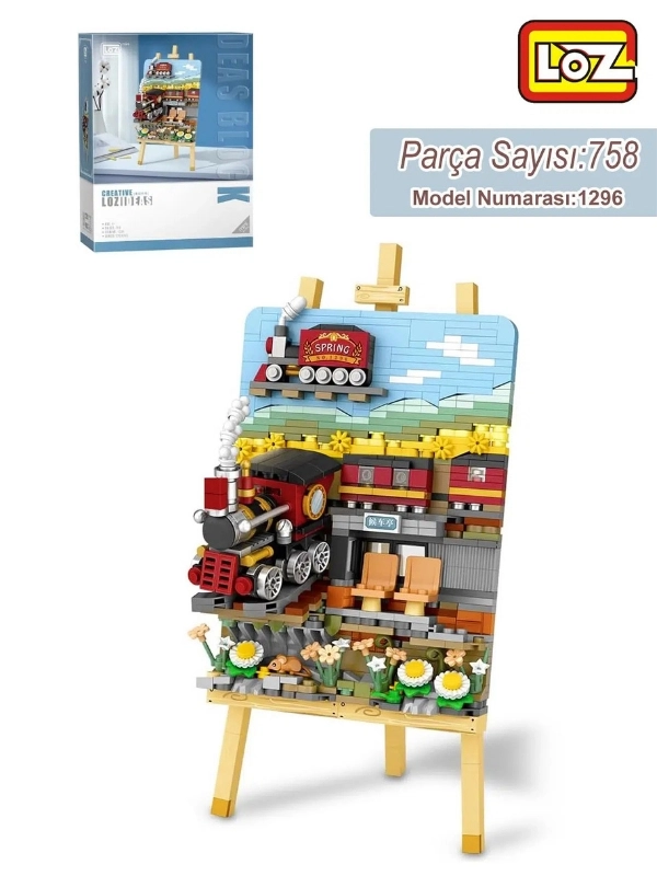 Vagon Life LOZ Creative Serisi Tren Tablosu Lego Seti 758 Parça Oyuncak Yapım Seti FFLZ-1296