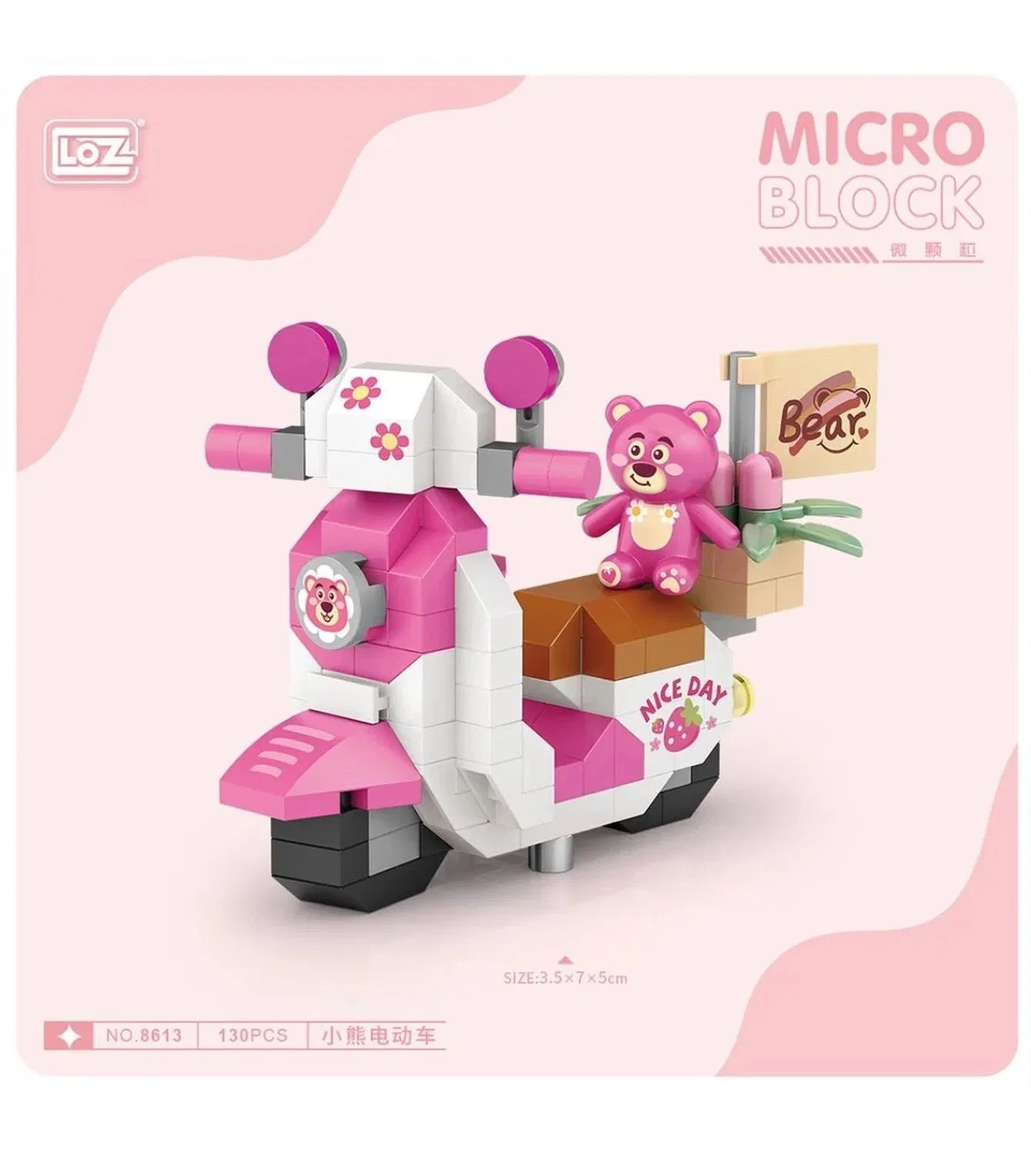 Vagon Life Loz Pembe Motorsiklet Mini Blok Seti 130 Parça LZ8613