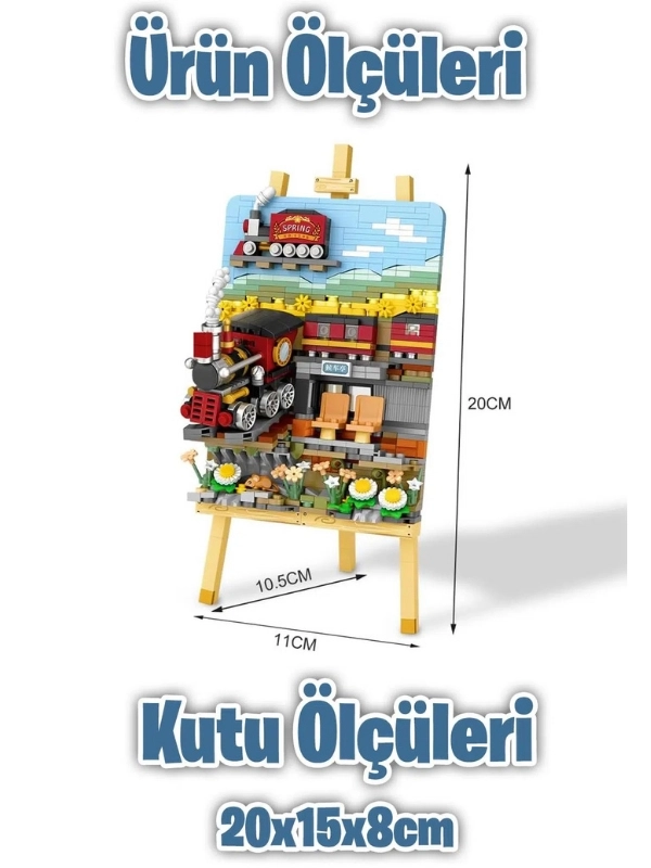 Vagon Life LOZ Creative Serisi Tren Tablosu Lego Seti 758 Parça Oyuncak Yapım Seti FFLZ-1296