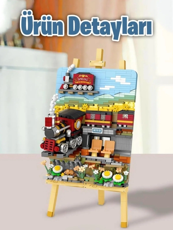 Vagon Life LOZ Creative Serisi Tren Tablosu Lego Seti 758 Parça Oyuncak Yapım Seti FFLZ-1296