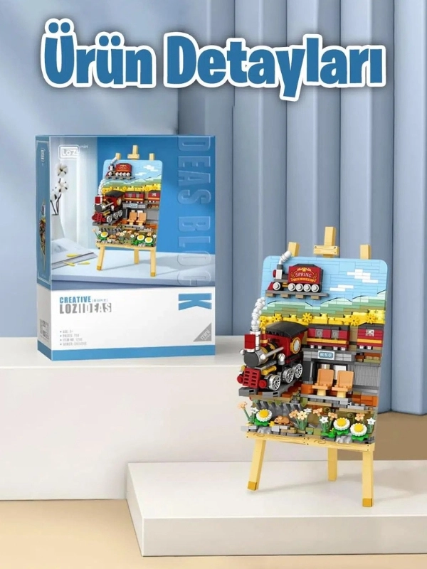 Vagon Life LOZ Creative Serisi Tren Tablosu Lego Seti 758 Parça Oyuncak Yapım Seti FFLZ-1296