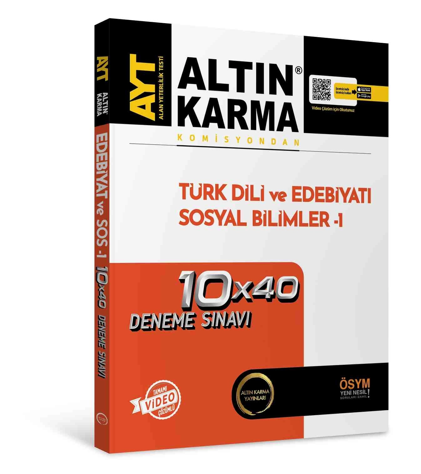 Altın Karma AYT Türk Dili ve Edebiyatı Sosyal Bilimler-1 10*40 Branş Deneme