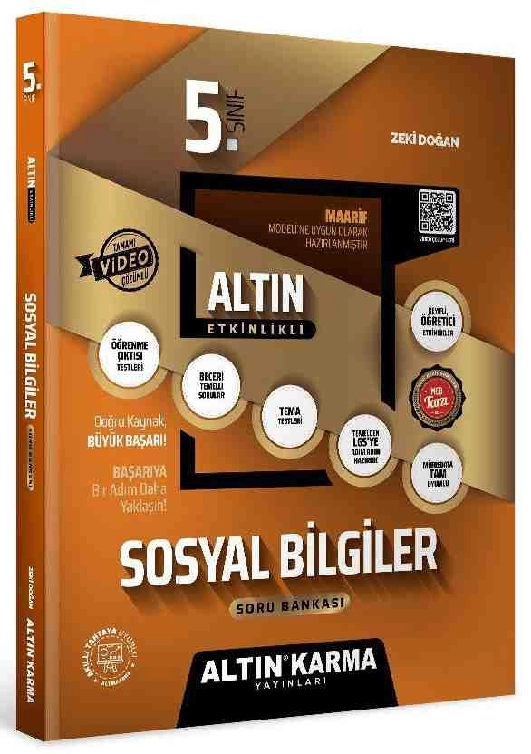 Altın Karma Yayınları 5.Sınıf Sosyal Bilgiler Altın Etkinlikli Kazanım Soru Bankası (ZEKİ DOĞAN)