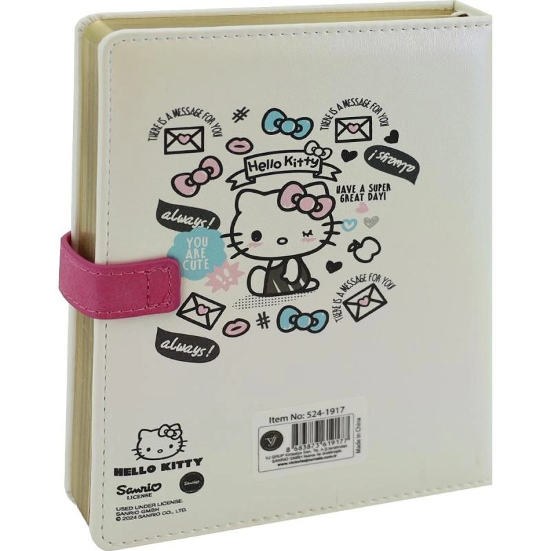 Victoria’s Journals Hello Kitty Hush Hush Kilitli Çizgili Defter – 160 Yaprak, Kutulu, Özel Tasarım 525-1918