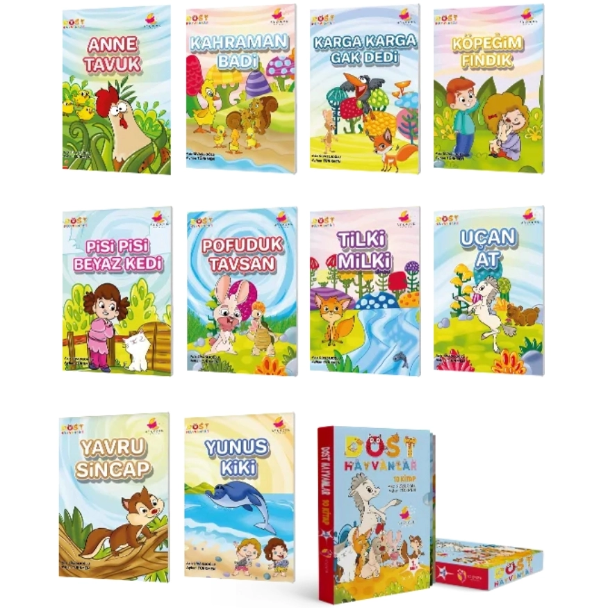 Dost Hayvanlar Hikâye Seti 10 Kitap + 1 Değerlendirme Kitabı Ay Çocuk