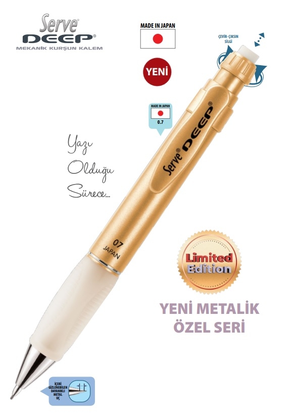 Serve Deep Versatil Uçlu Kalem 0.7mm - Metalik Yeşil
