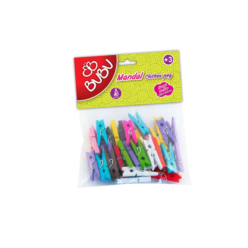 Bu-Bu Mandal 3cm Renkli 40’lı BUBU-HS0005