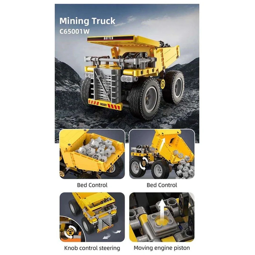 Vagon Life Cada Maden Kamyonu 372 Parça Blok Lego İş Makinesi Kamyon C65001W