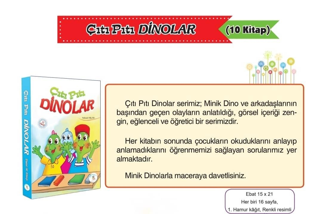 1.SINIF HİKAYE SETİ ÇITI PITI DİNOLAR SERİSİ (10 KİTAP)
