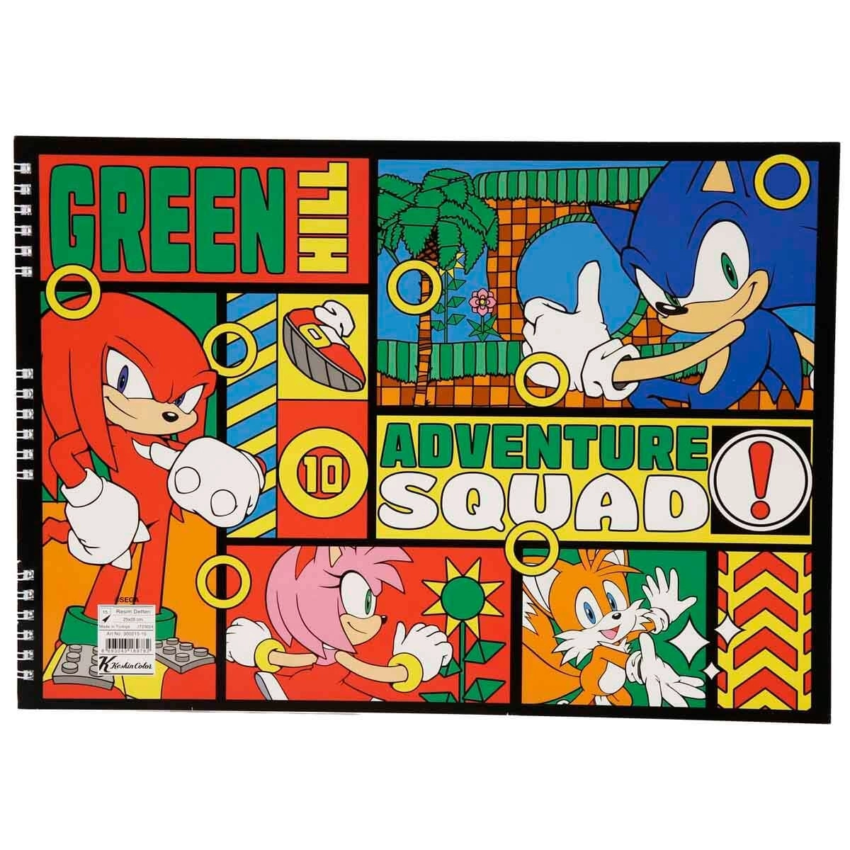 Sonic Resim Defteri 25 x 35 cm 15 Yaprak 300215-15 - Adventure Squad