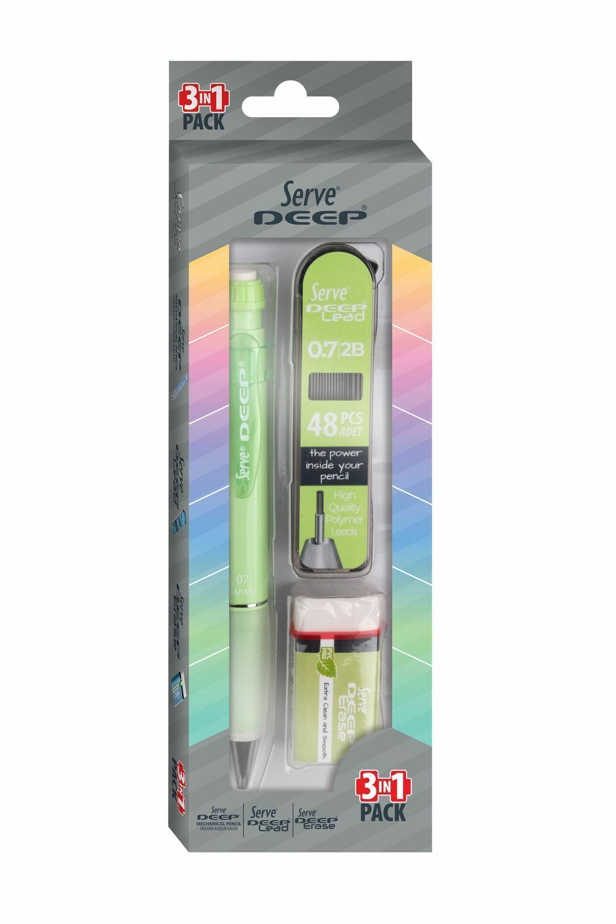 Serve Deep 3lü Okul Seti Elma Yeşili SV-DEEP3SETEY