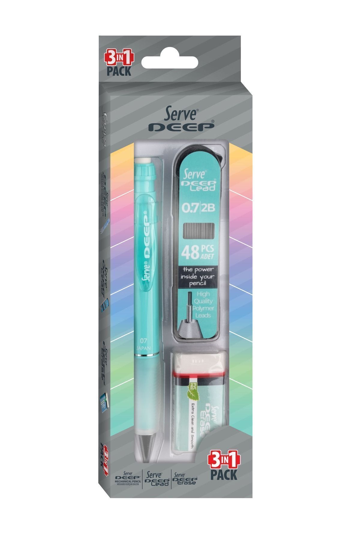 Serve Deep 3lü Okul Seti Su Yeşili SV-DEEP3SETNY 