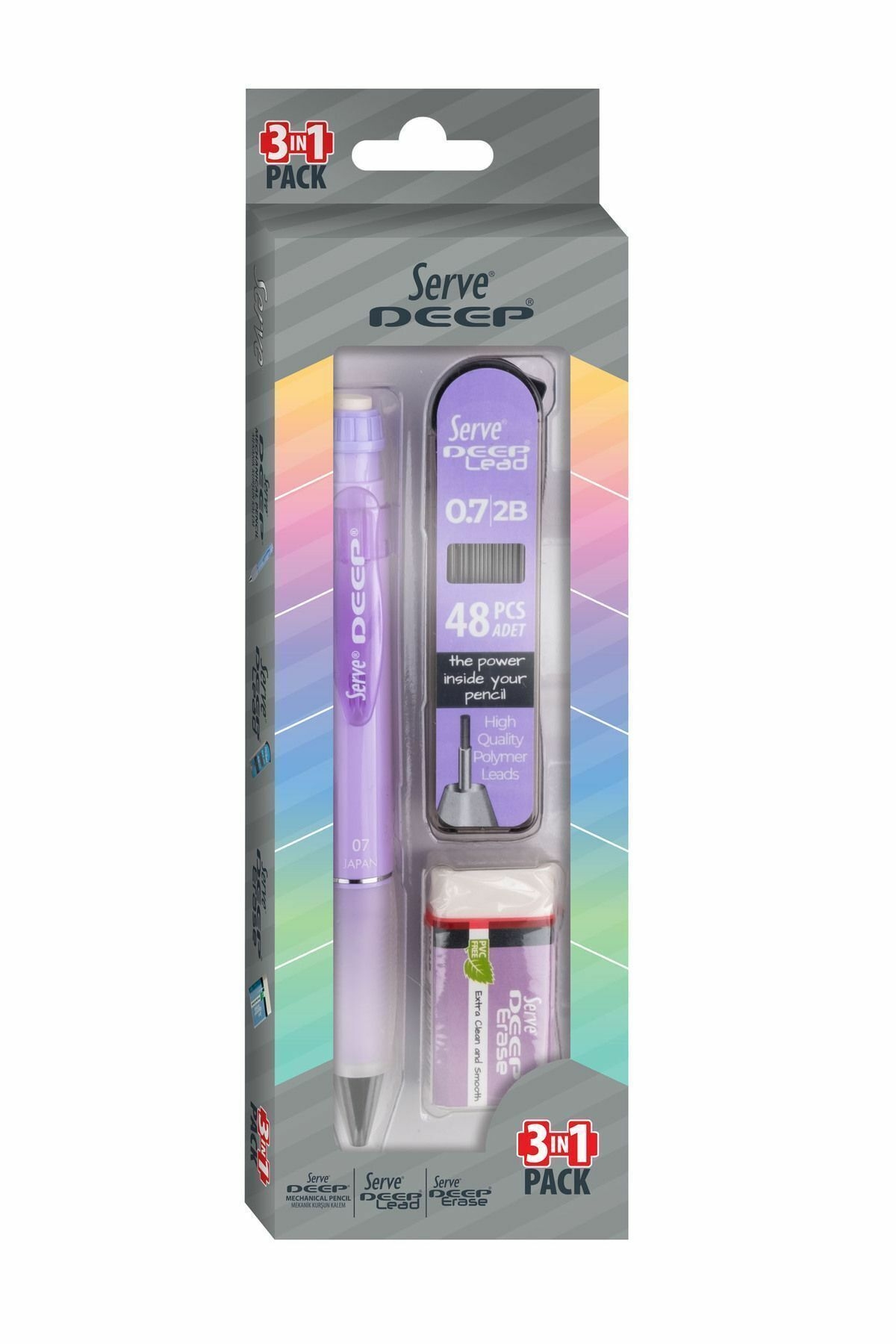 Serve Deep 3lü Okul Seti Mor SV-DEEP3SETLA