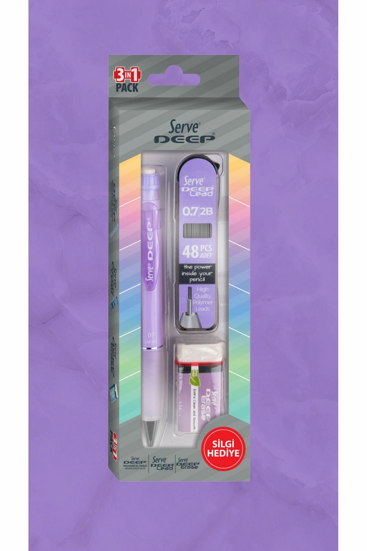 Serve Deep 3lü Okul Seti Mor SV-DEEP3SETLA