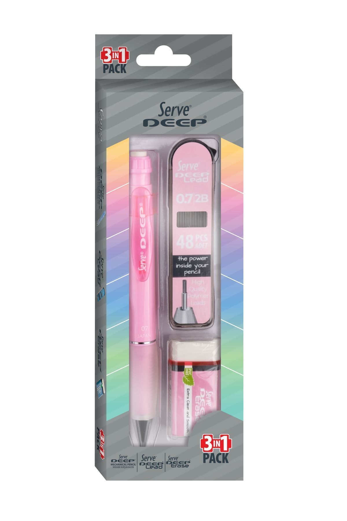 Serve Deep 3lü Okul Seti Şeker Pembe SV-DEEP3SETSP
