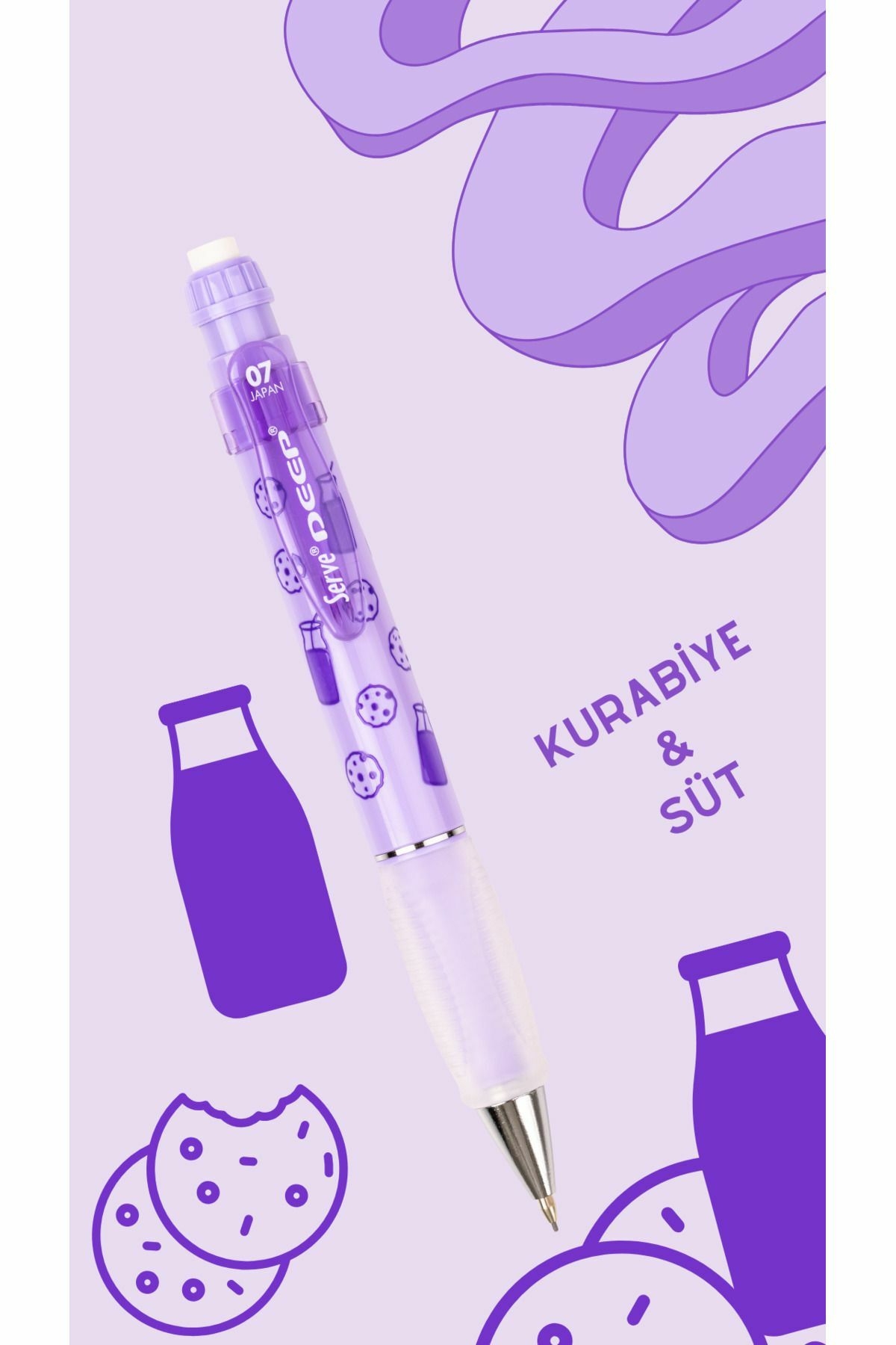 Serve Deep Versatil Kalem Tatlı Serisi Milk And Cookie - Lavanta