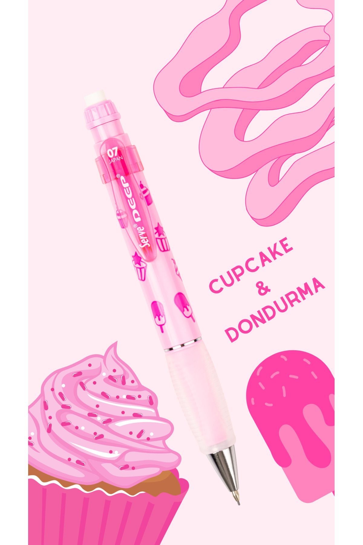 Serve Deep Versatil Kalem Tatlı Serisi Cupcake – Şeker Pembe