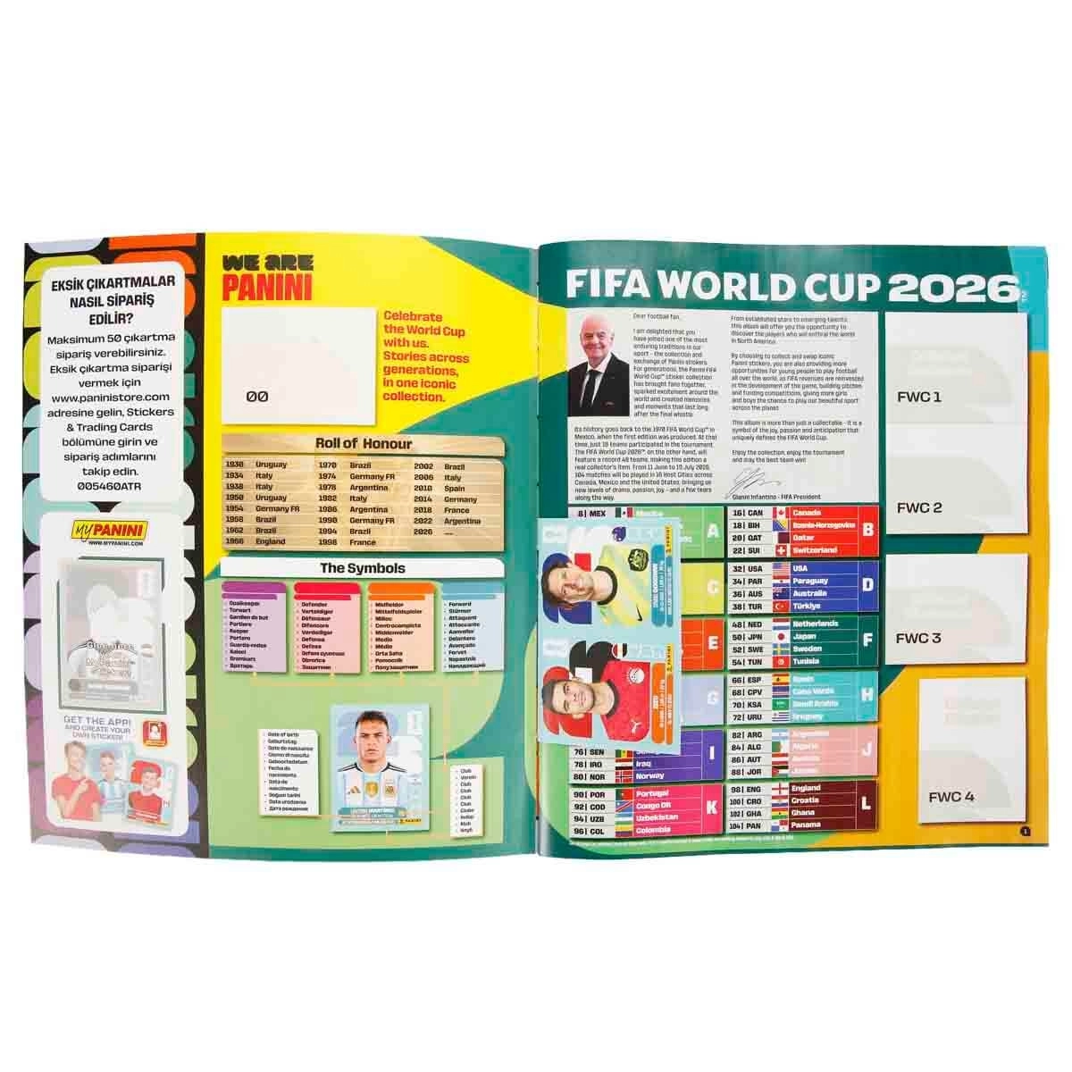 Panini Çıkartma albümü FIFA Dünya Kupası 2026 - 2 Paket Sticker HEDİYELİ