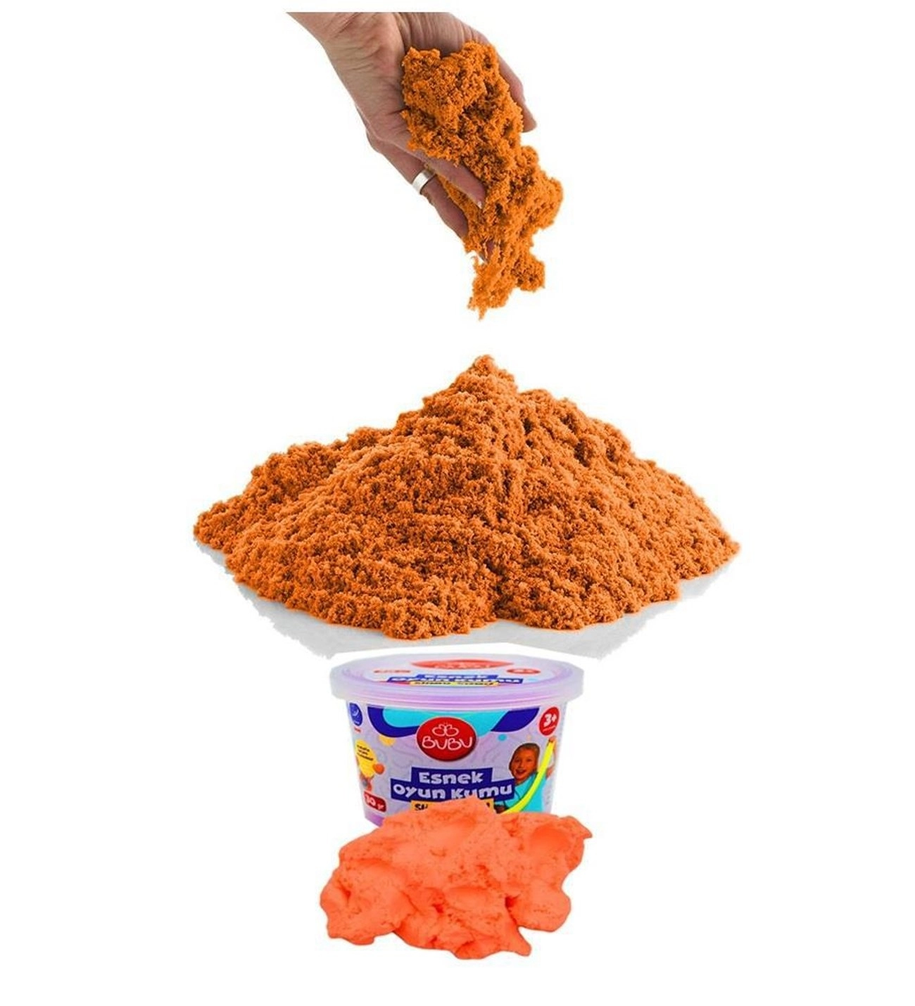 Bubu Esnek Oyun Hamuru Oyun Kumu  30 gram 1 Paket Slimy Sand - Turuncu