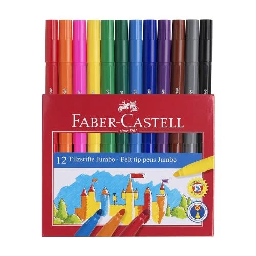 Faber-Castell Yıkanabilir Jumbo Keçeli Kalem 12 Renk