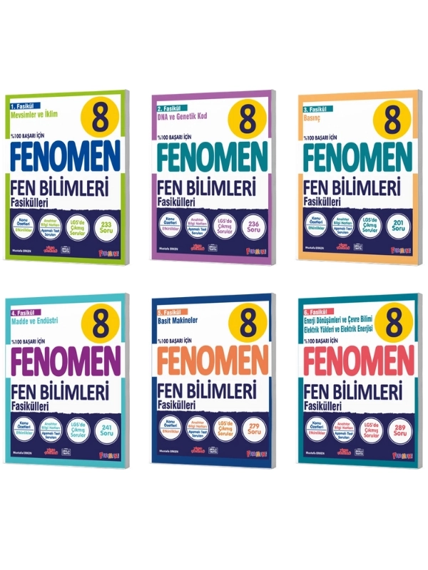 FENOMEN 8 FEN BİLİMLERİ FASİKÜL SETİ (1-2-3-4-5-6. SAYILAR)      