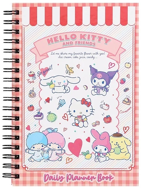 Gifi Sanrio Hello Kitty ve Arkadaşları Spiralli Daily Planner Stickerli Konuşan Ajanda 158 30 07