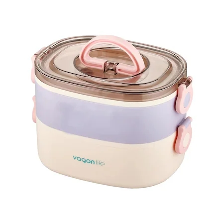 Vagonlife Paslanmaz Çelik Yemek Kabı 1900ml Lila