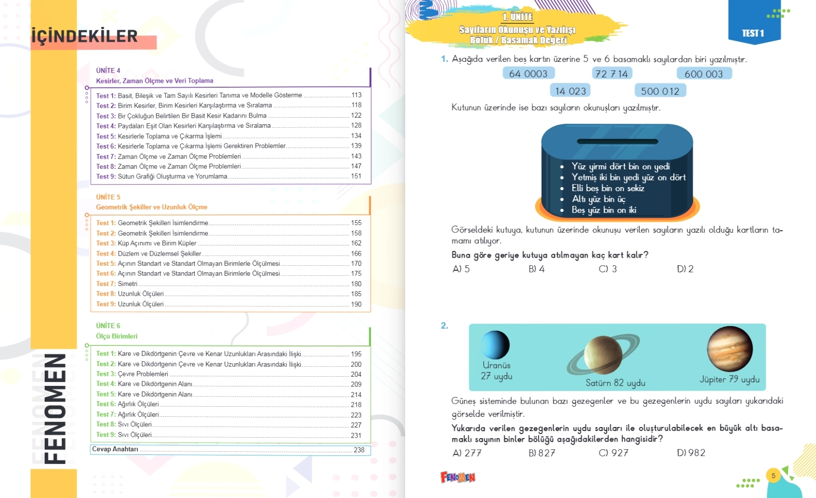 Fenomen 4.Sınıf Matematik Soru Bankası